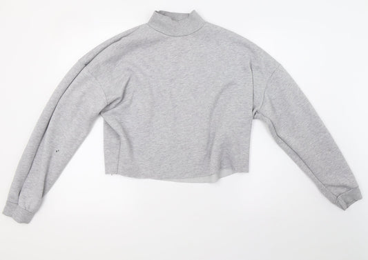 Primark Womens Grey   Henley Sweatshirt Size M  - cropped