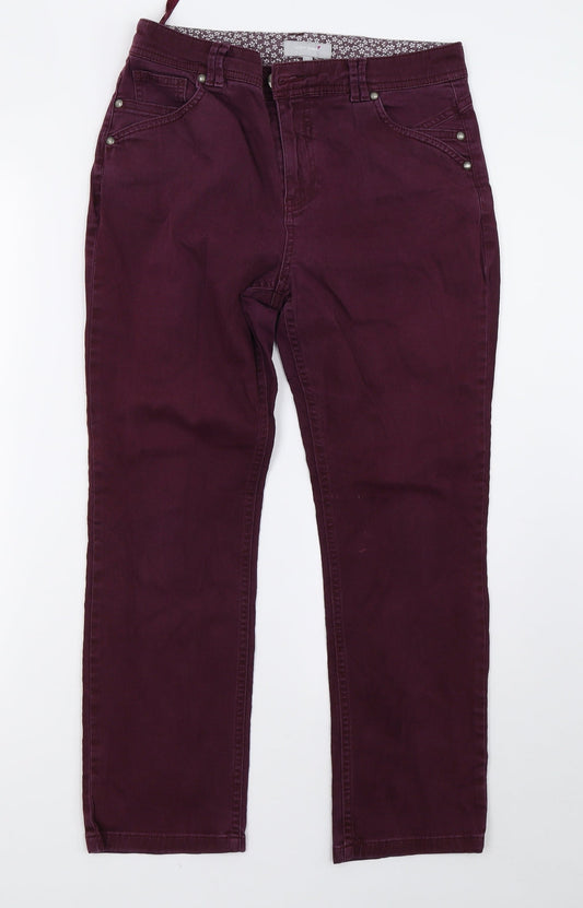 Marks and Spencer Womens Purple  Denim Skinny Jeans Size 10 L27 in - short leg