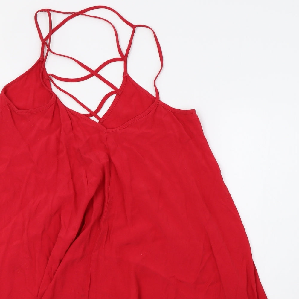 ASOS Womens Red  Mesh Basic Tank Size 10