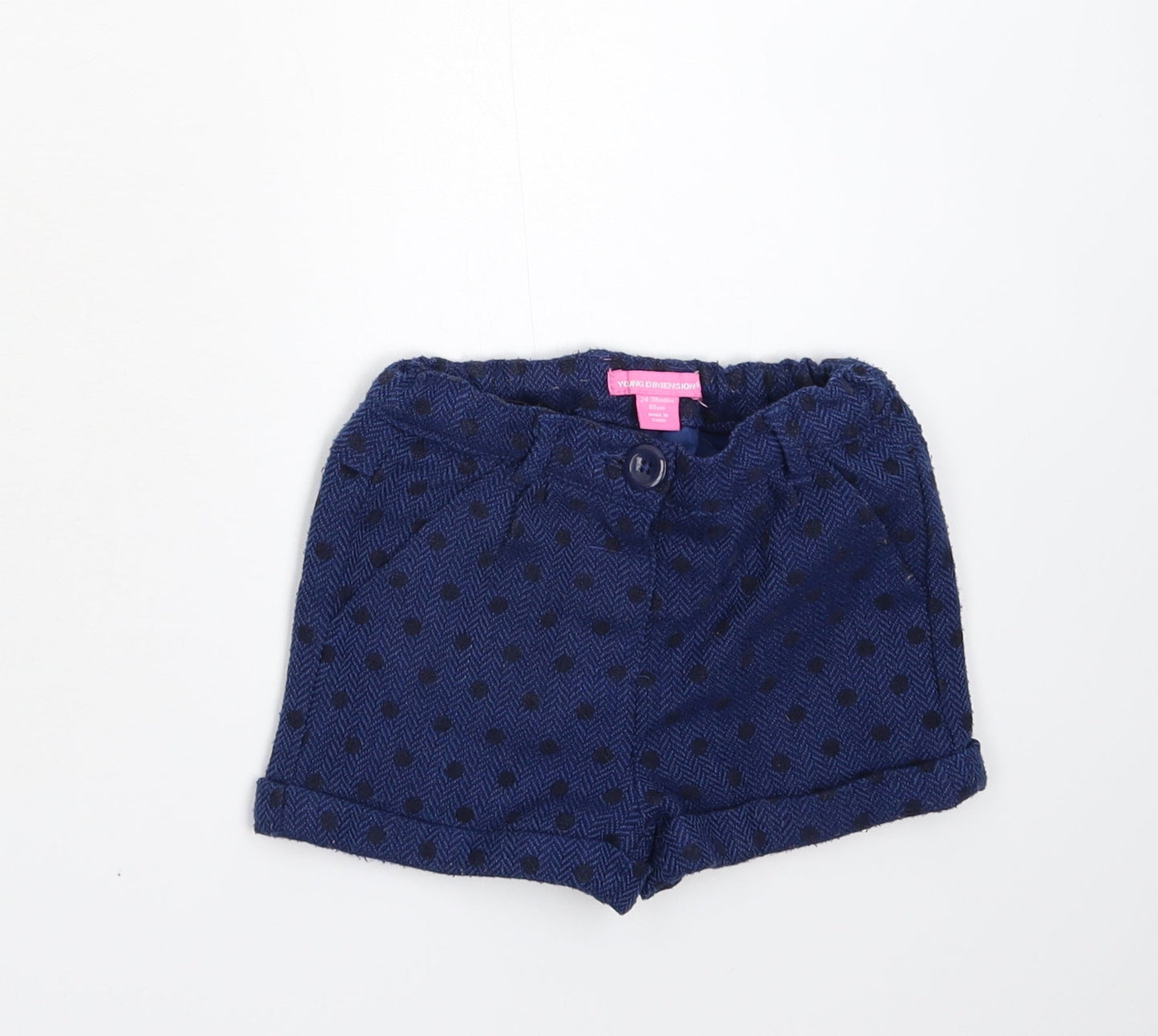 Young Dimension Boys Blue Polka Dot  Utility Shorts Size 2-3 Years