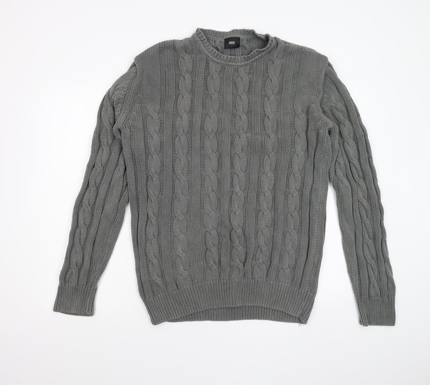 Human Scales Mens Grey  Knit Pullover Jumper Size L