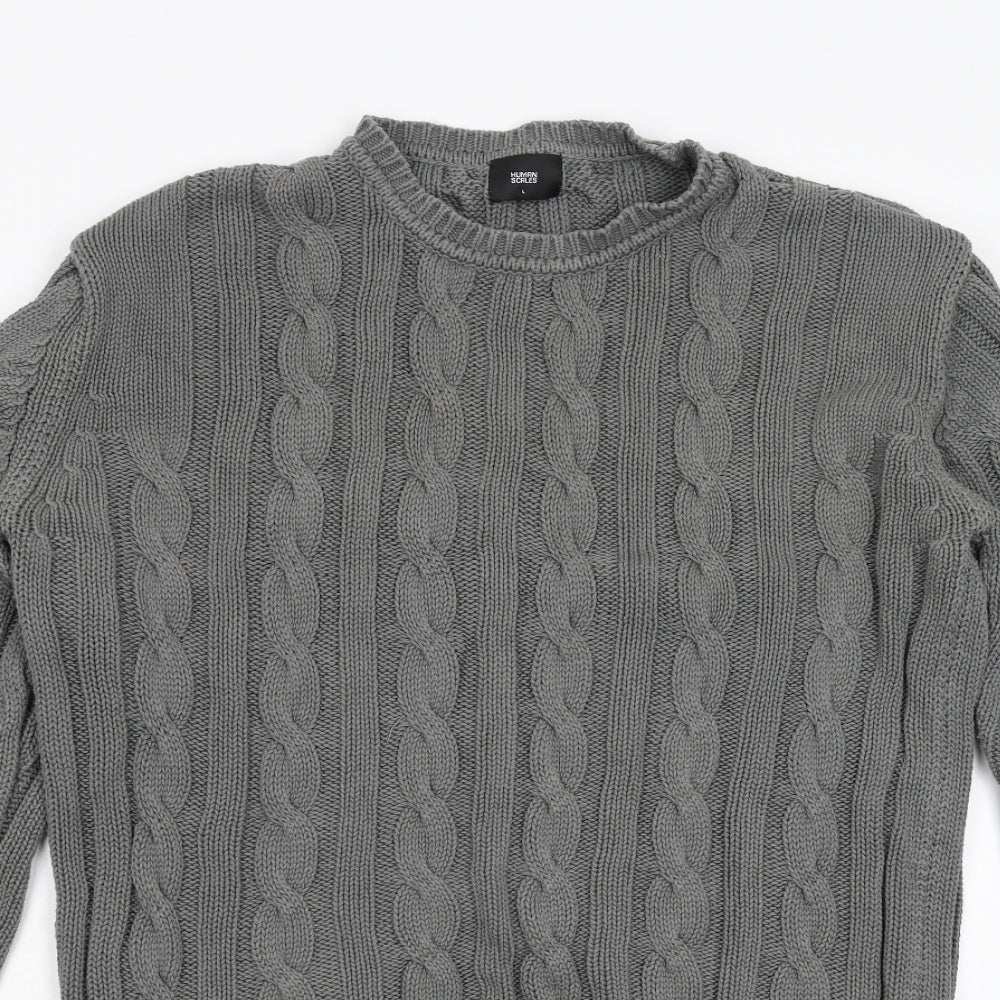 Human Scales Mens Grey  Knit Pullover Jumper Size L