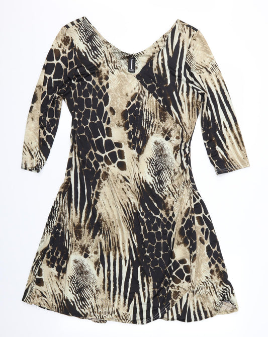 Isabel London Womens Multicoloured Animal Print  Fit & Flare    - Izabel London Dress