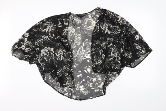 New Look Womens Black Floral  Cardigan Jumper Size 12