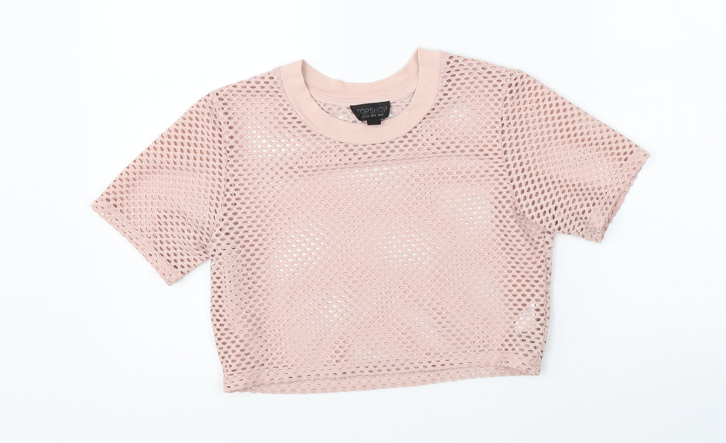 Topshop Girls Pink   Cropped T-Shirt Size 8 Years