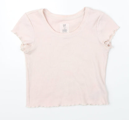 Additional front view of Gap girls’ pink cropped t-shirt, size 10-11, years