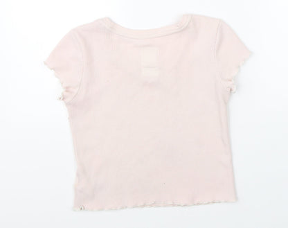 Back view of Gap girls’ pink cropped t-shirt, size 10-11, years