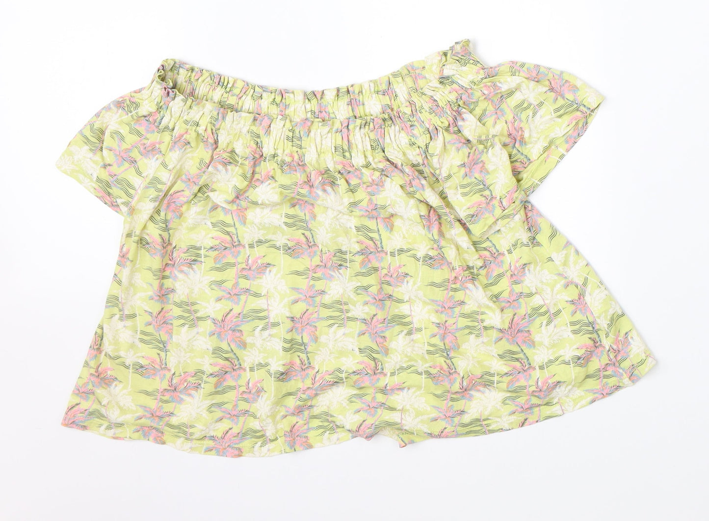 New Look Girls Yellow Floral  Basic Blouse Size 8 Years