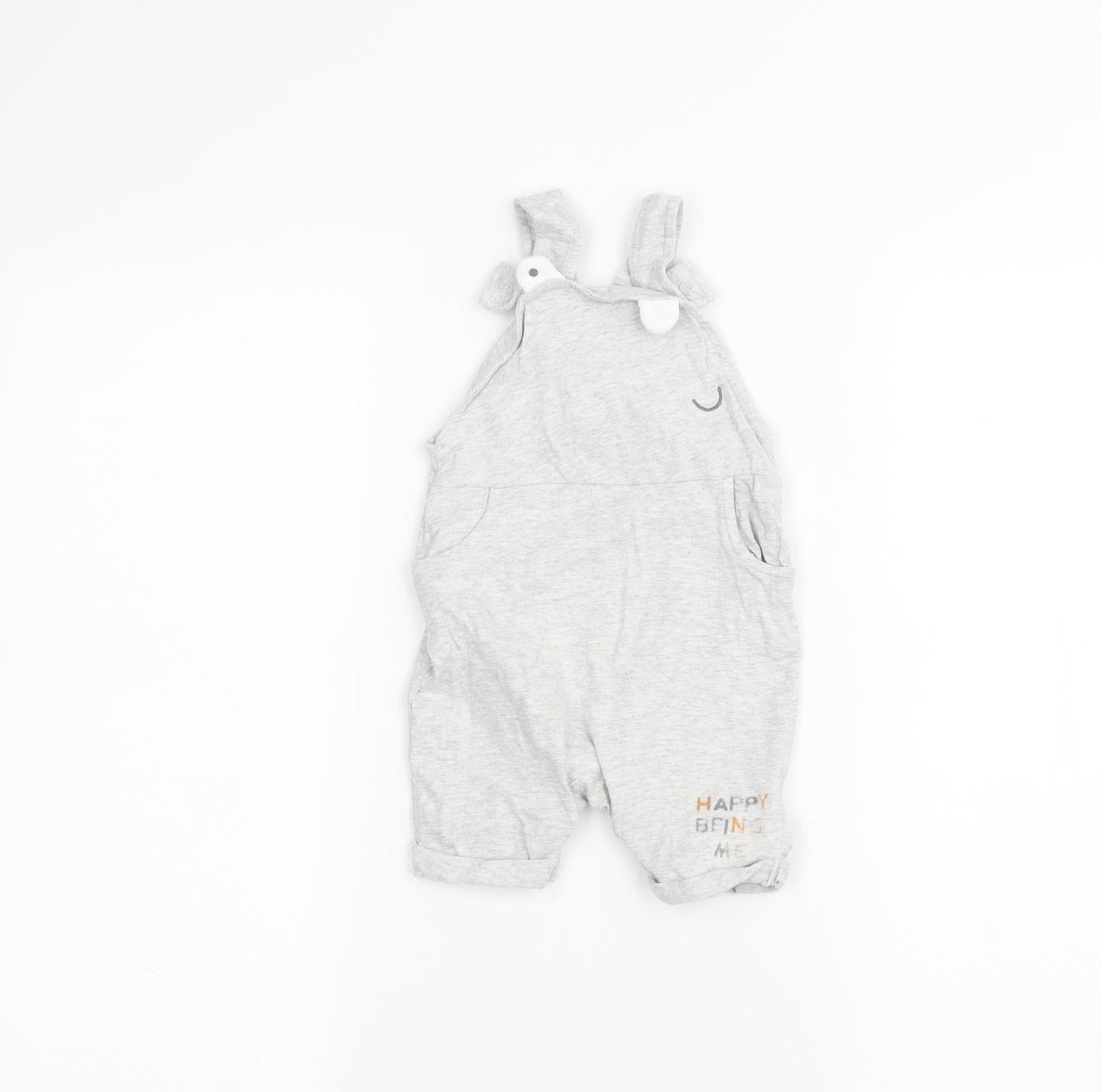 Mothercare Baby Grey   Dungaree One-Piece Size 3-6 Months