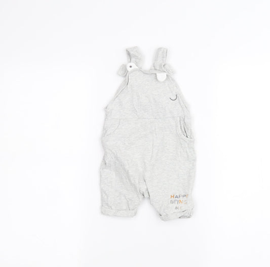 Mothercare Baby Grey   Dungaree One-Piece Size 3-6 Months