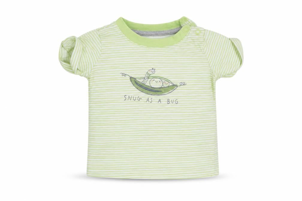 Mothercare Baby Green Striped  Basic T-Shirt Size 3-6 Months