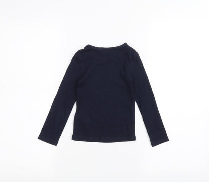 Back view of Next girls’ blue basic t-shirt, size 3, years