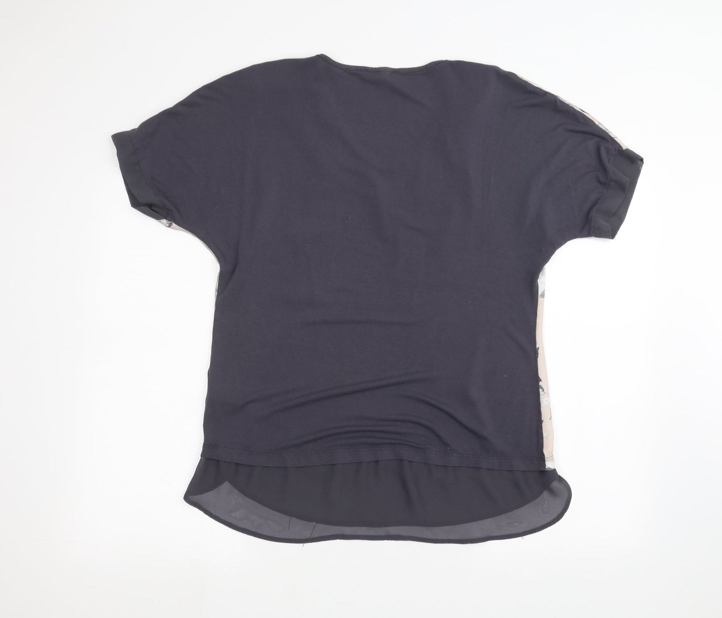 Papaya Womens Blue Floral  Basic T-Shirt Size 10