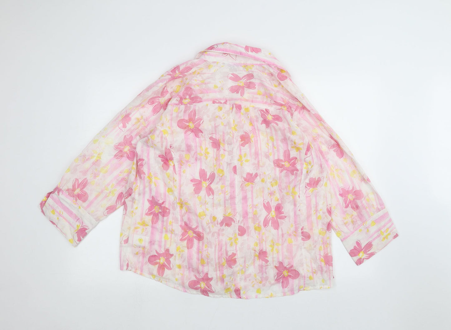 D&Co. Womens White   Basic Button-Up Size L