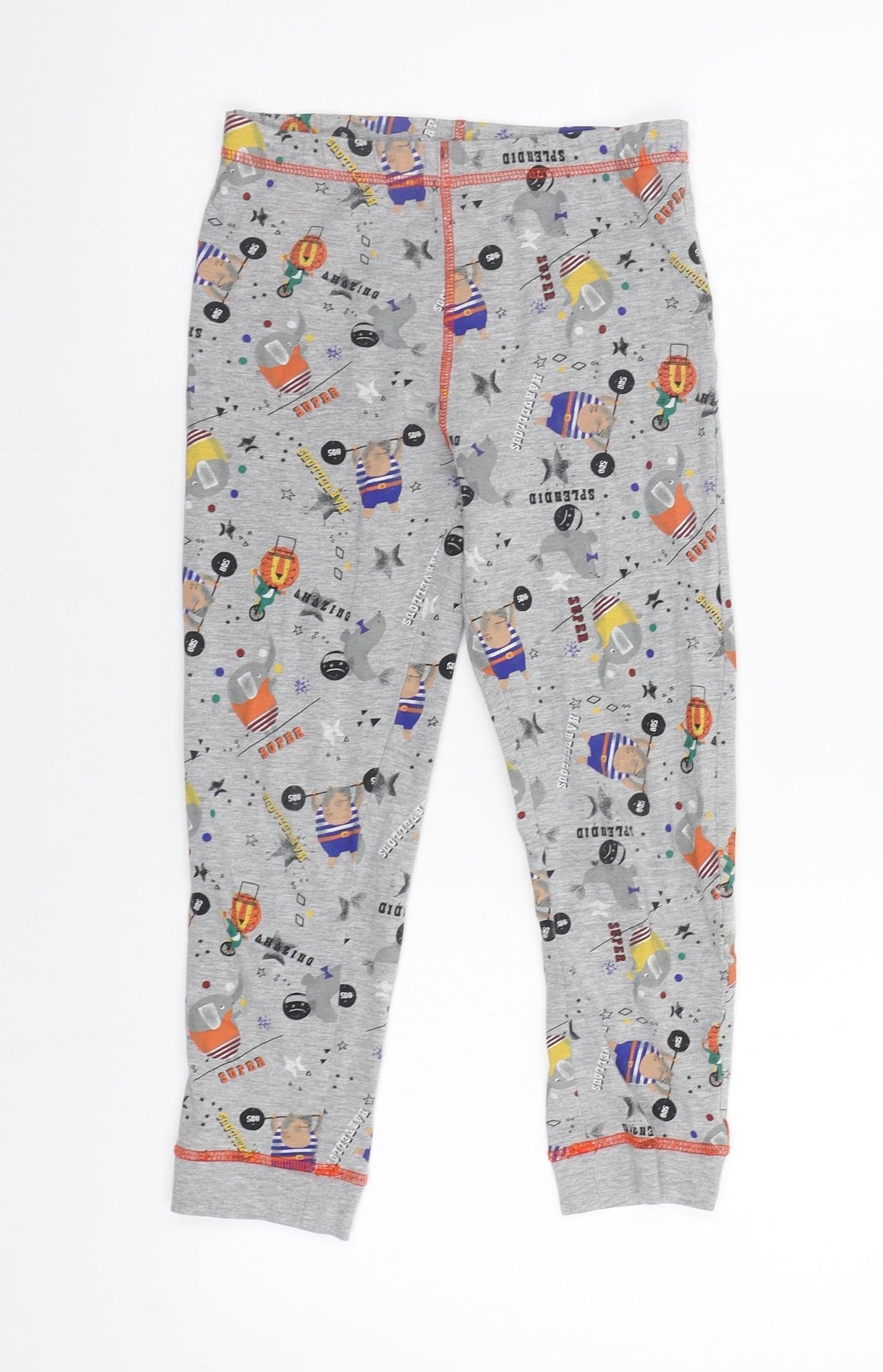 M&S Girls Grey    Pyjama Pants Size 7-8 Years  - Circus Animals