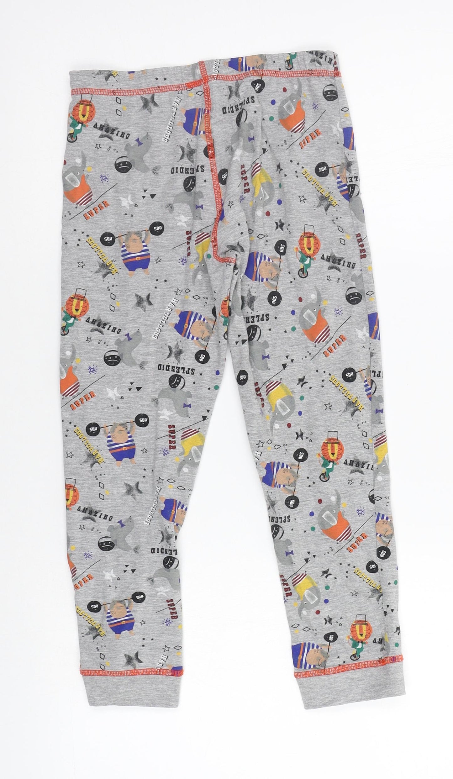 M&S Girls Grey    Pyjama Pants Size 7-8 Years  - Circus Animals