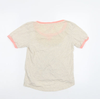 Back view of Primark girls’ beige basic t-shirt, size S, - mermaid