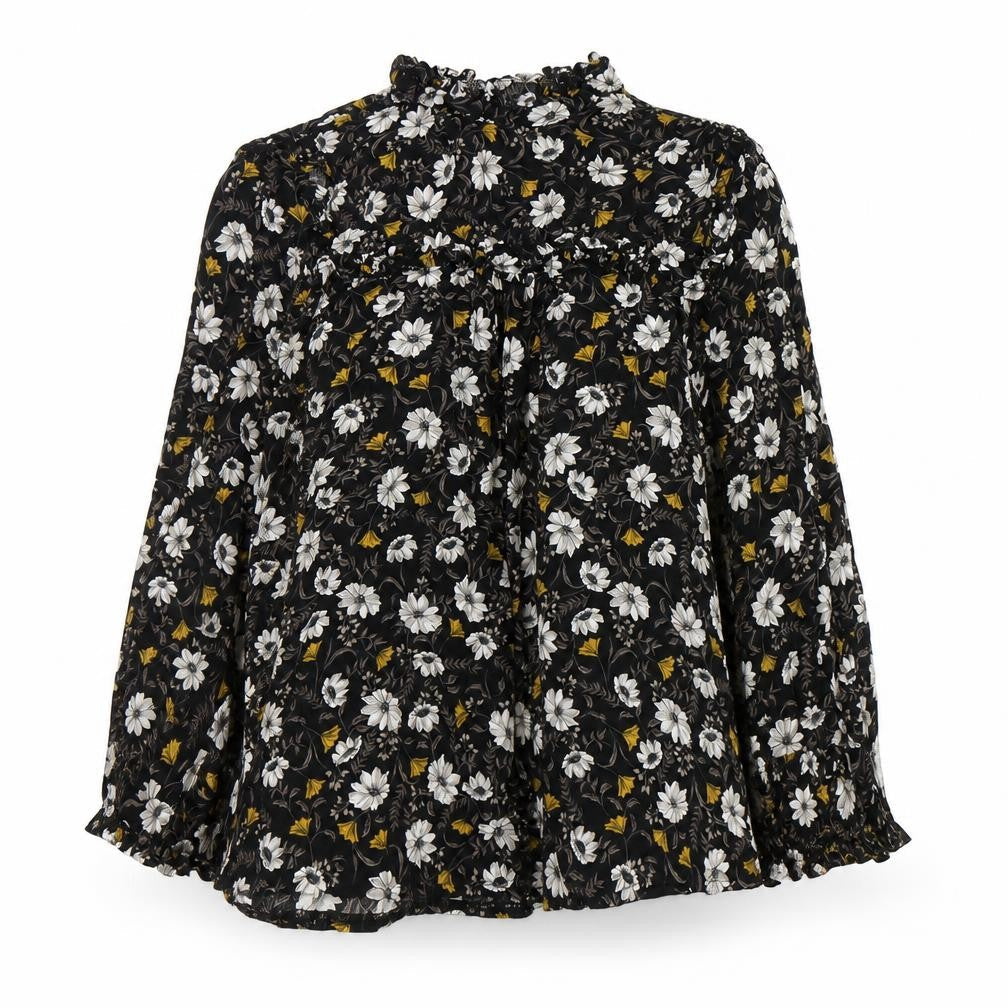 Atmosphere Womens Black Floral  Basic Blouse Size 8