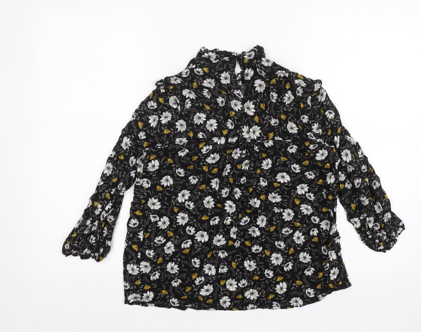 Atmosphere Womens Black Floral  Basic Blouse Size 8