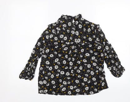 Back view of Atmosphere women’s black floral basic blouse, size UK 8