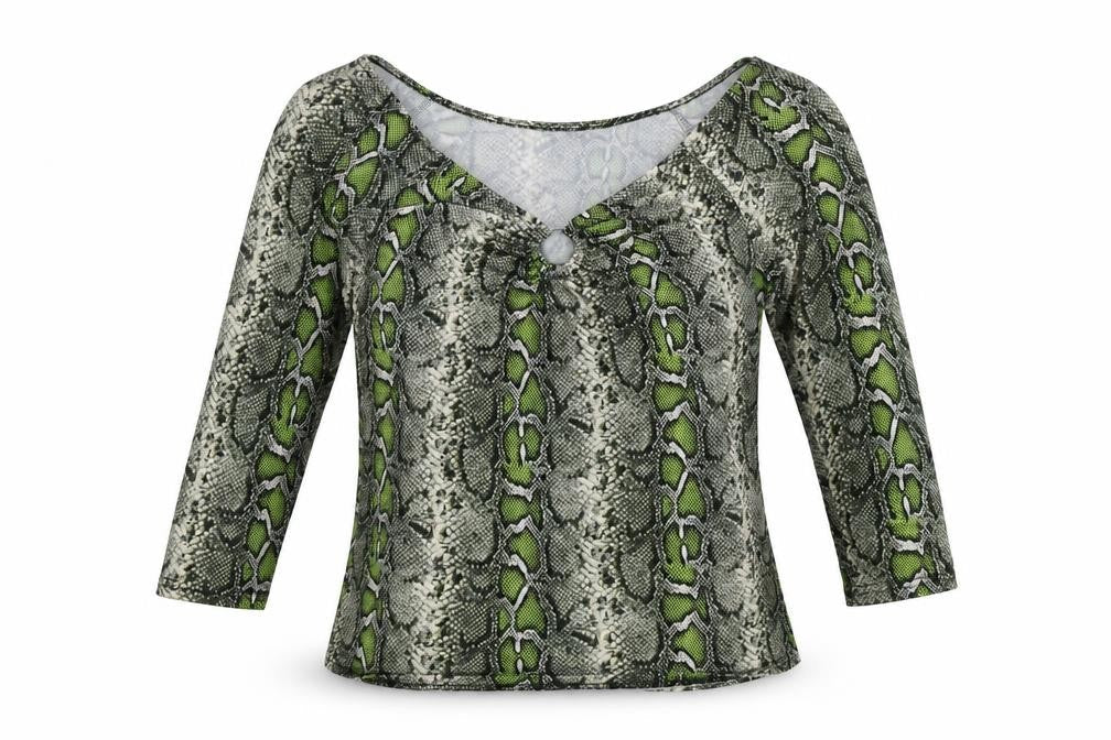 Dorothy Perkins Womens Green Animal Print  Basic Blouse Size 14