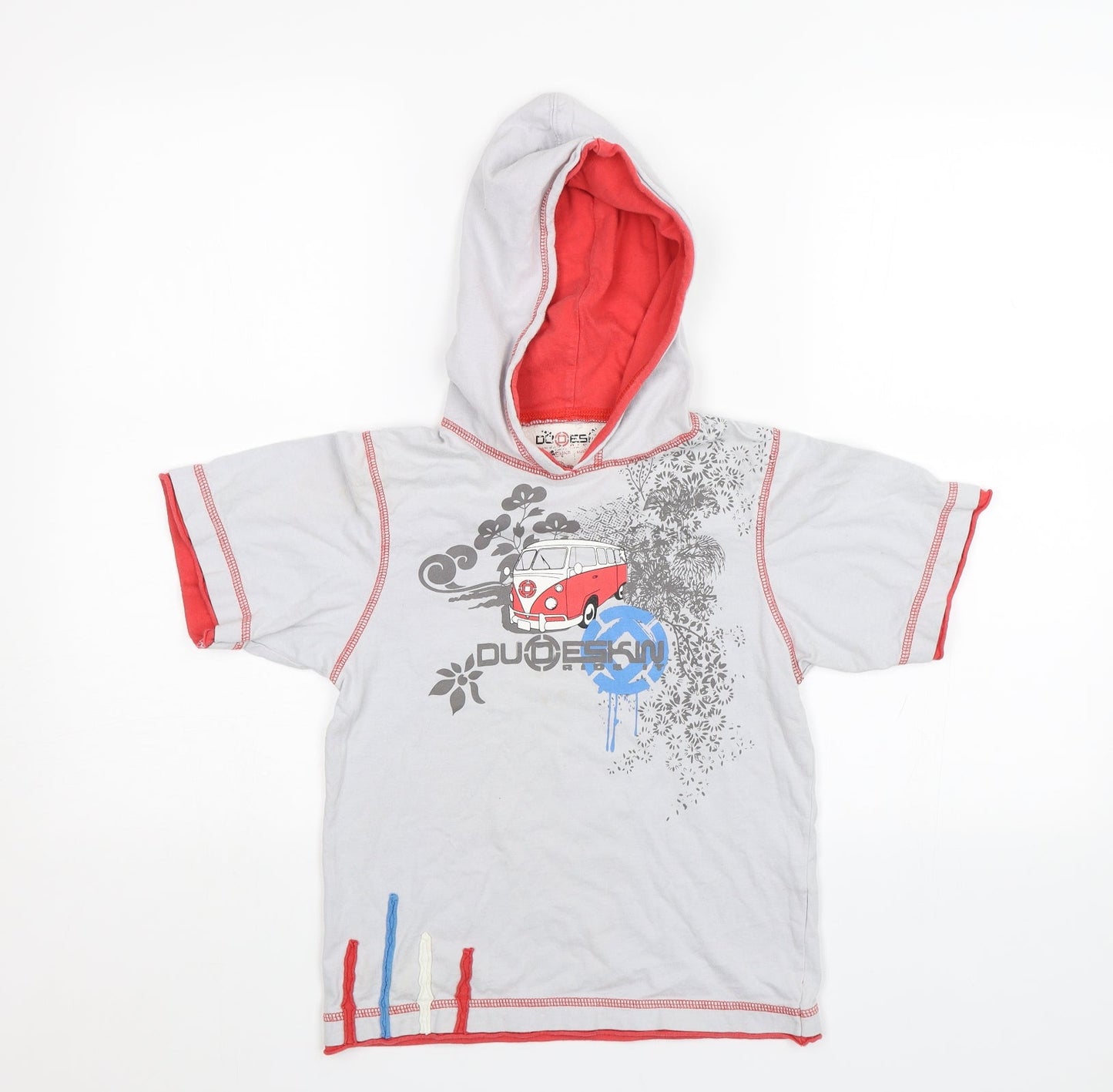 Dudeskin Boys Grey   Basic T-Shirt Size 6-7 Years