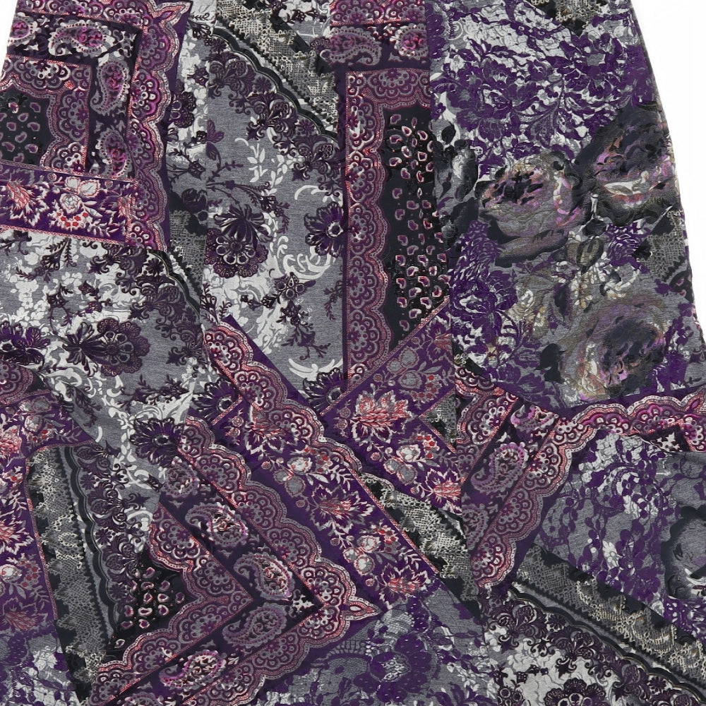 Preworn Womens Multicoloured Paisley  Trumpet Skirt Size 14