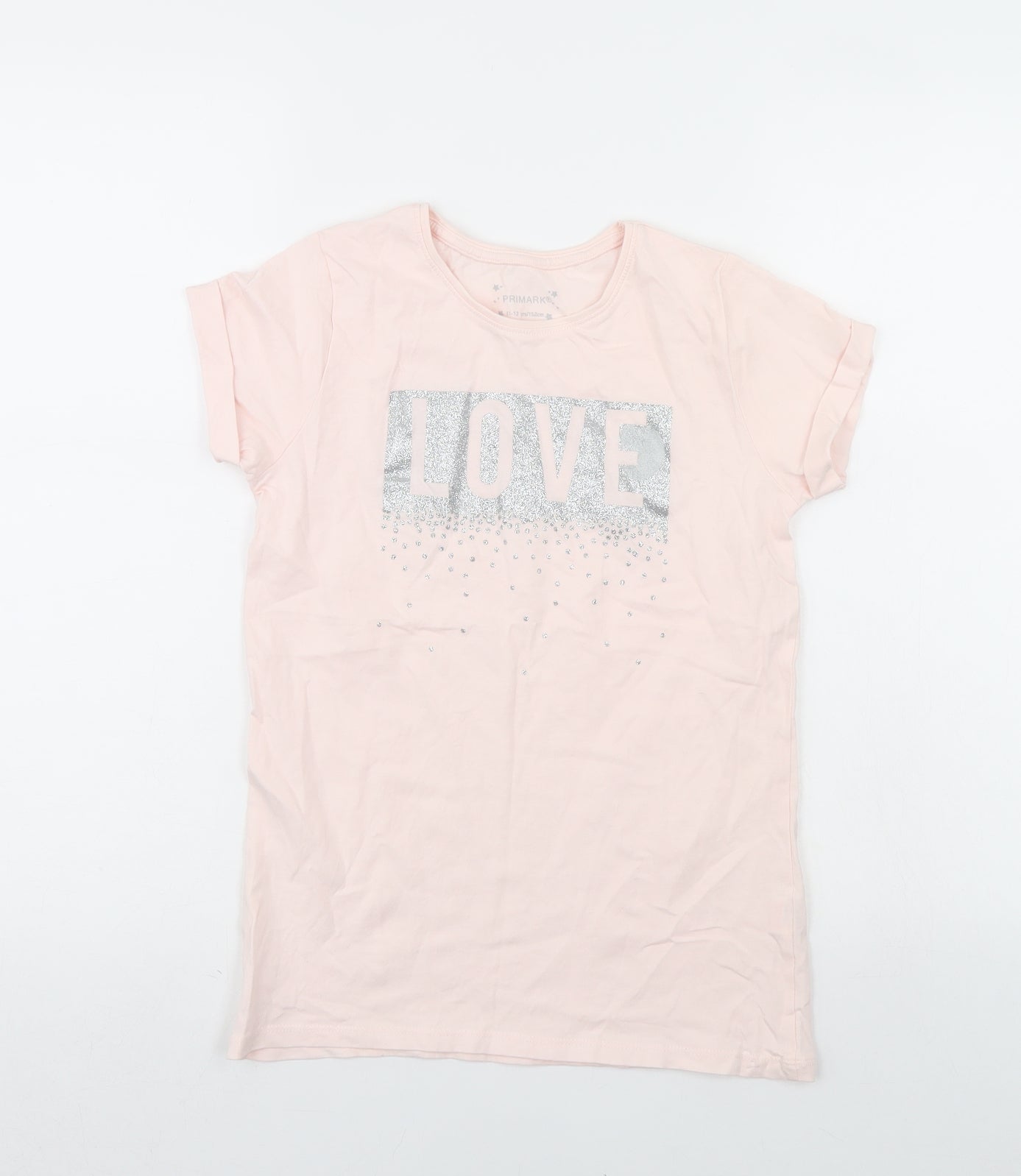 Primark Girls Pink   Basic T-Shirt Size 11-12 Years