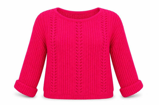 Front view of Atmosphere women’s purple jumper, size UK 14