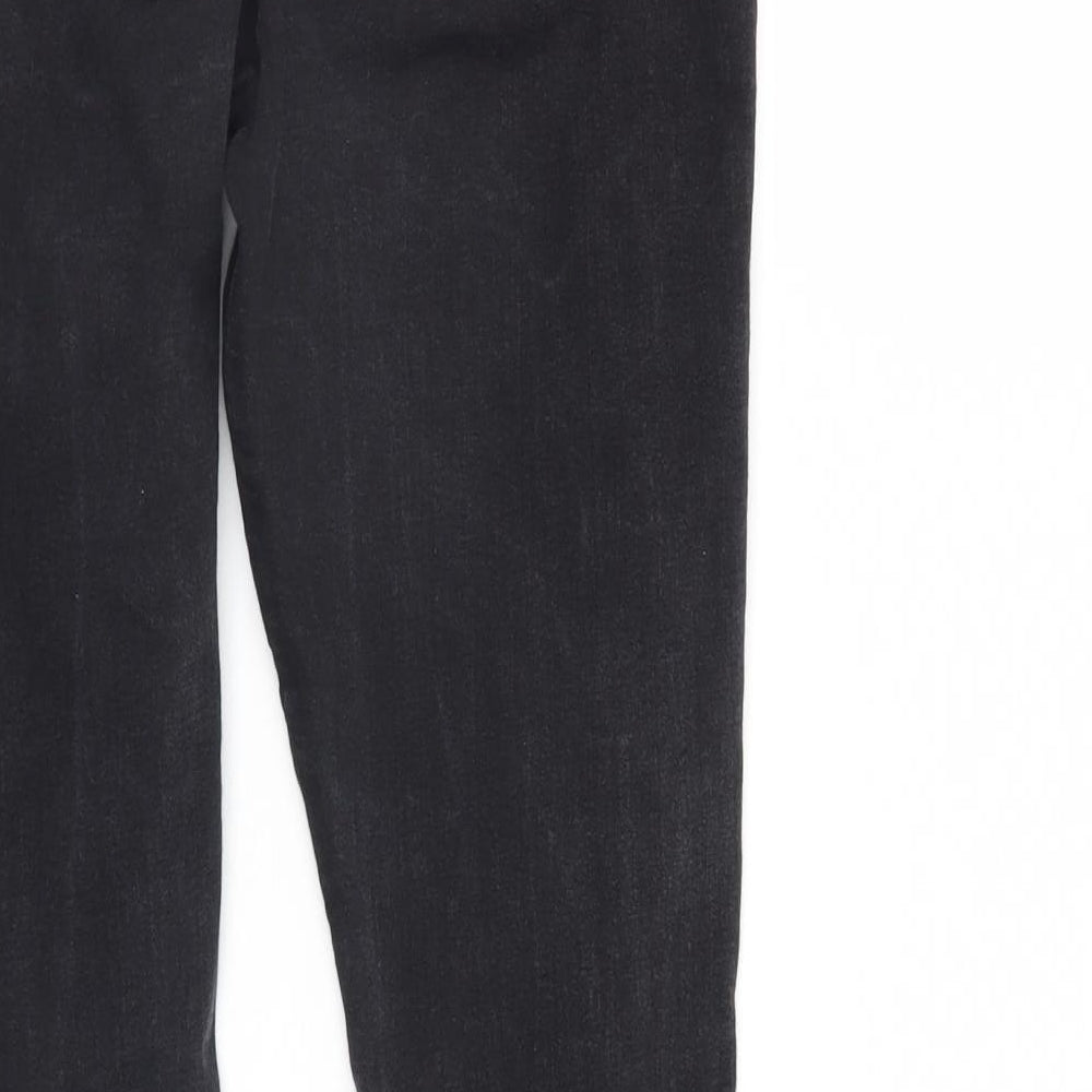 Denim & Co. Womens Black  Denim Straight Jeans Size 14 L28 in