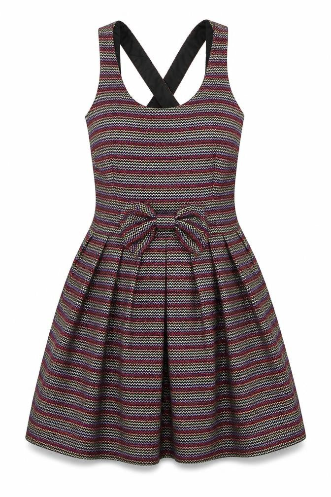 Topshop Womens Multicoloured Striped  A-Line  Size 8