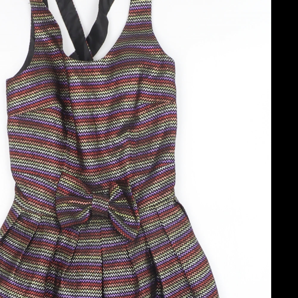 Topshop Womens Multicoloured Striped  A-Line  Size 8