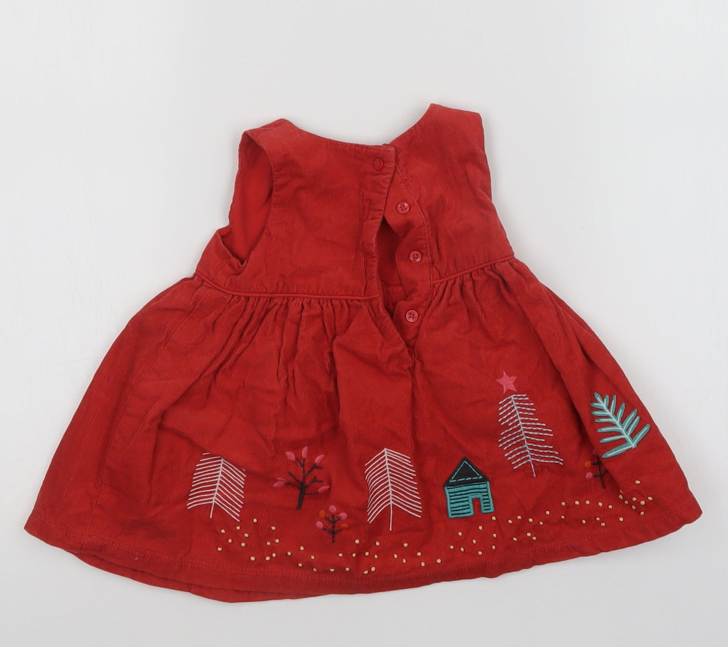 M&S Girls Red   A-Line  Size 3-6 Months