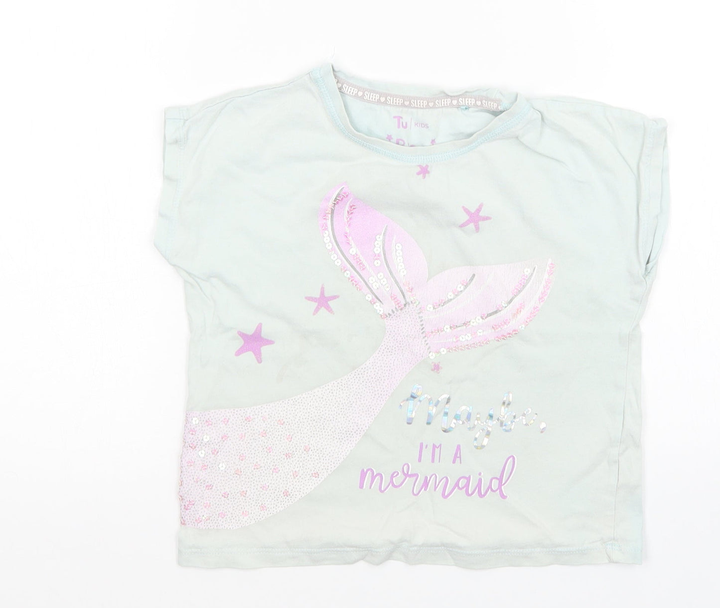 TU Girls Green   Top Pyjama Top Size 6-7 Years