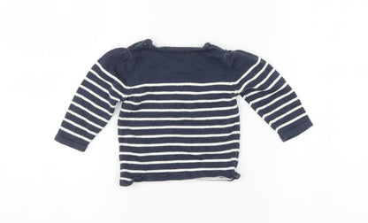 Back view of Vertbaudet Baby Blue Spotted jumper, size 9-12, Months