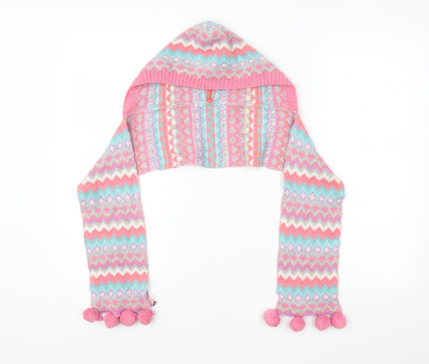 Preworn Girls Pink Argyle/Diamond  Scarf Scarves & Wraps Size Regular