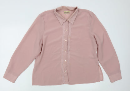 Bonmarché Womens Pink Basic Button-Up Size 18
