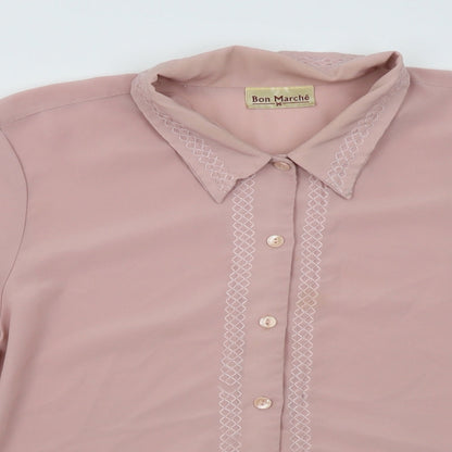 Bonmarché Womens Pink Basic Button-Up Size 18