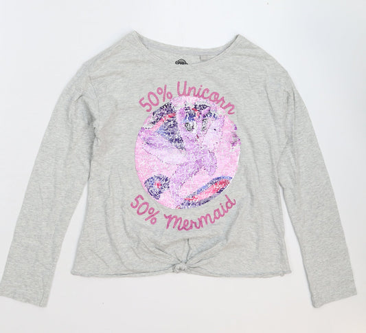 NEXT Girls Grey   Basic T-Shirt Size 11 Years