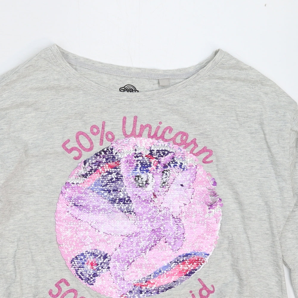 NEXT Girls Grey   Basic T-Shirt Size 11 Years