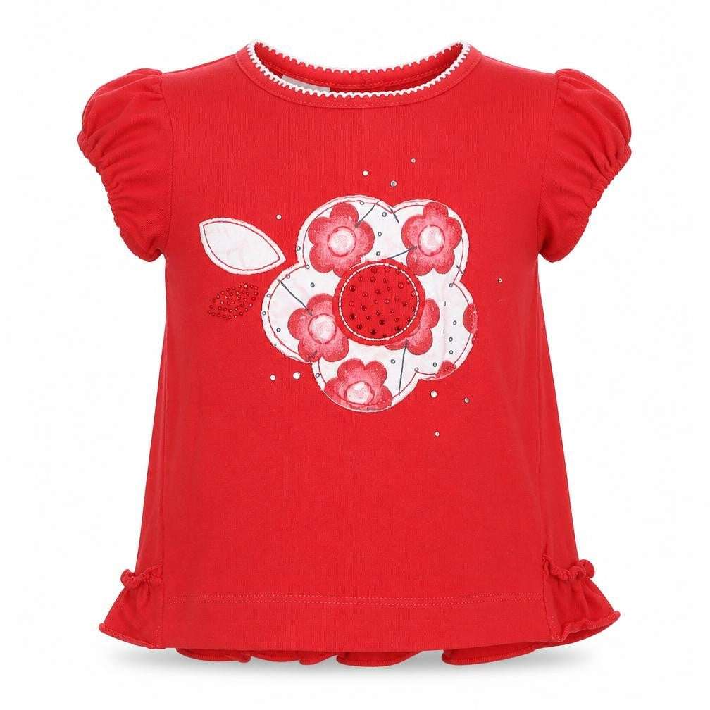 Minicone Girls Red   Basic T-Shirt Size 9-12 Months