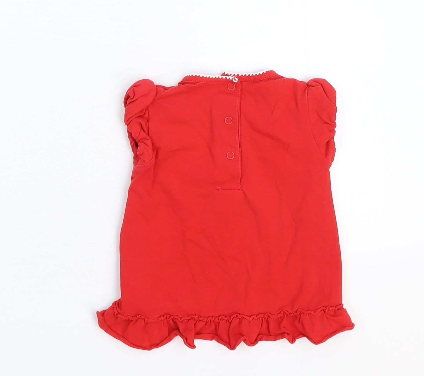 Minicone Girls Red   Basic T-Shirt Size 9-12 Months