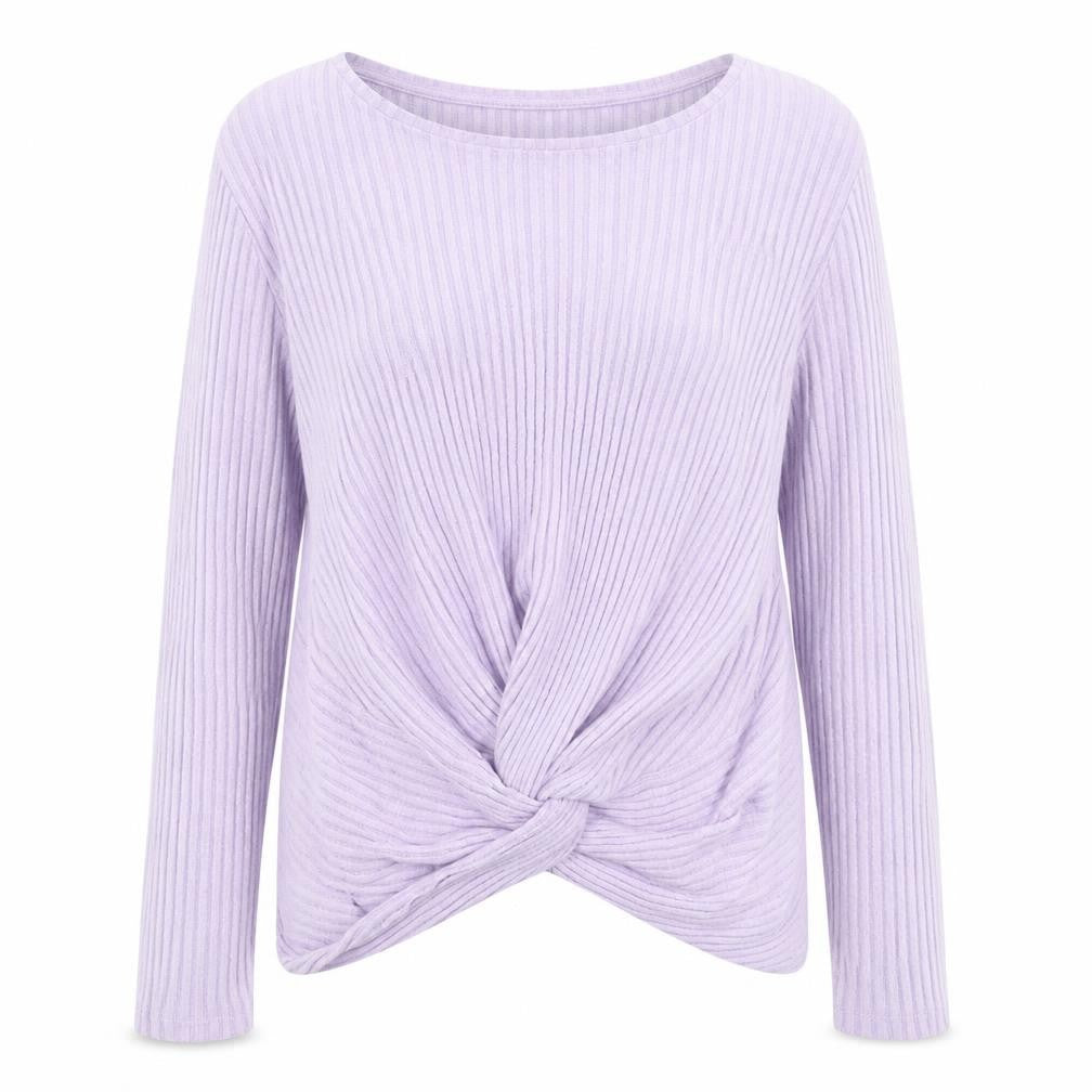 New Look Womens Purple  Knit Pullover Jumper Size 12  - Twist Front