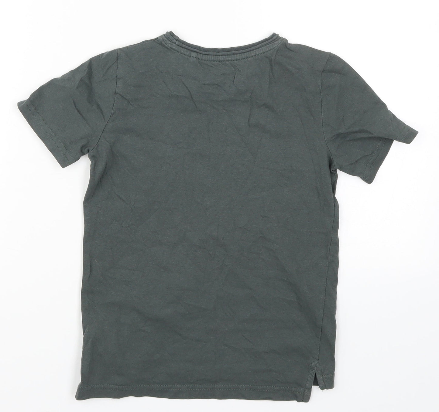 TU Boys Green   Basic T-Shirt Size 6 Years  - Skulls