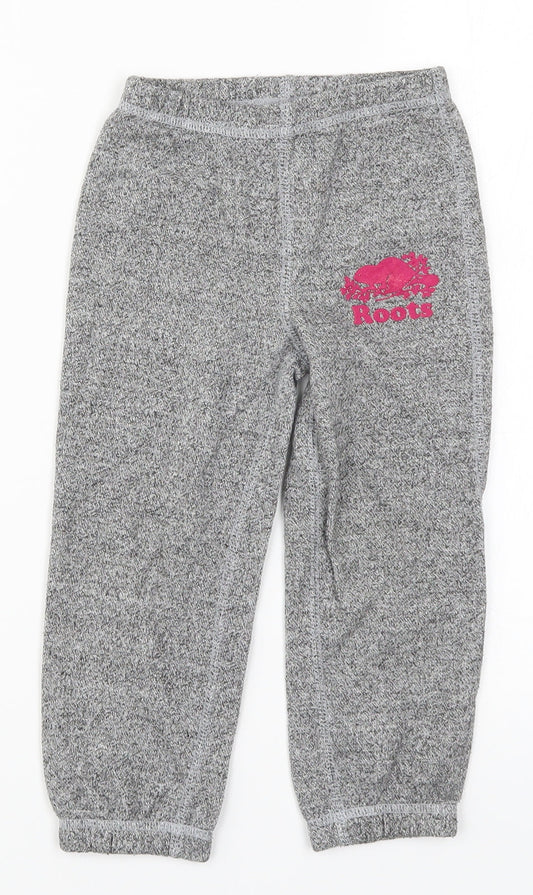 Roots Girls Grey   Sweatpants Trousers Size 3 Years
