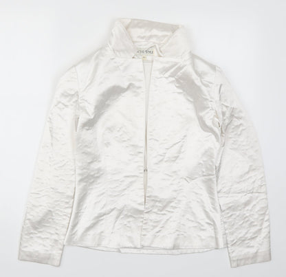 Additional front view of In the Style women’s white jacket, size UK 6