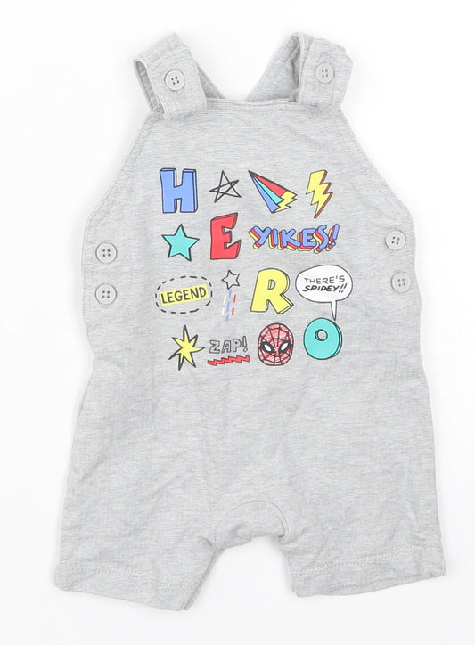 George Baby Grey   Dungaree One-Piece Size 0-3 Months  - Hero