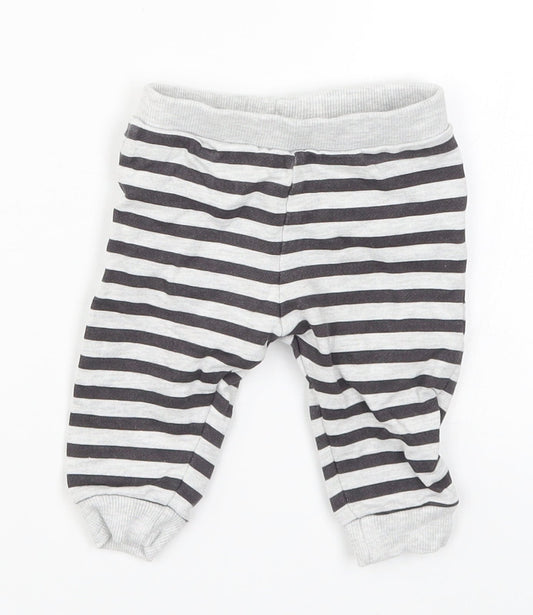 F&F Baby Grey Striped  Sweatpants Trousers Size 3-6 Months