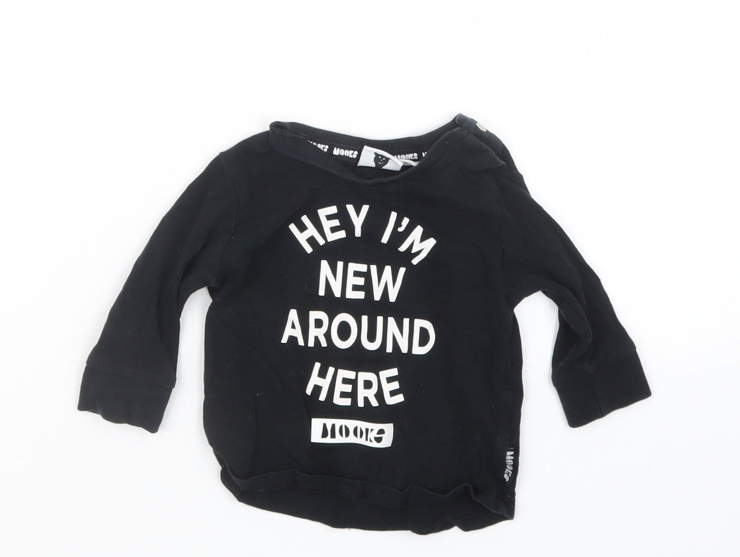 MOOKS Boys Black   Basic T-Shirt Size 3-6 Months
