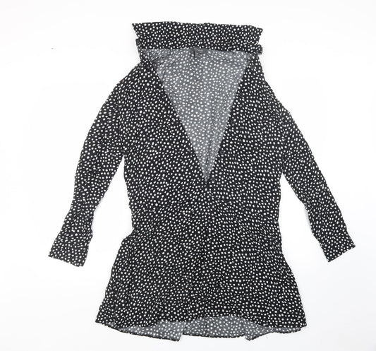 Primark Womens Black Polka Dot  T-Shirt Dress  Size 8